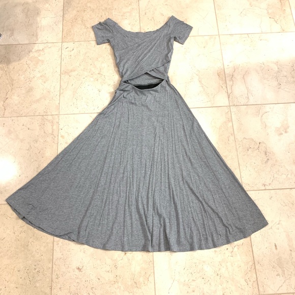 NWT H&M Criss-Cross Cut-Out Back Flowy Midi Dress - Picture 4 of 6
